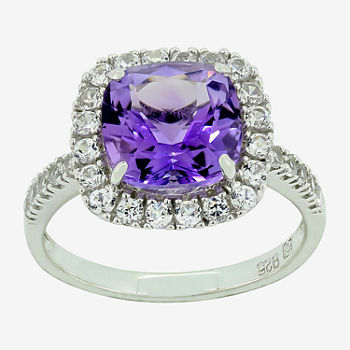 Genuine Amethyst & Lab-Created White Sapphire Ring