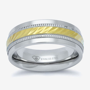 Mens 8mm Wedding Band in Stainless Steel