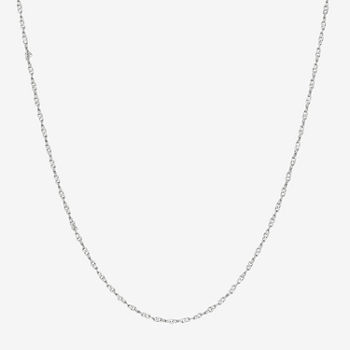 14K White Gold 1.2mm 16-24" Twisted Singapore Chain Necklace