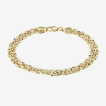 Made in Italy 14K Yellow Gold 6.4mm Byzantine Bracelet
