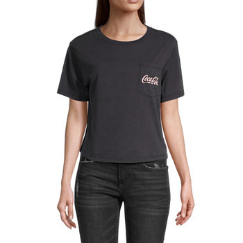 Coca Cola Juniors Womens Cropped Graphic T-Shirt