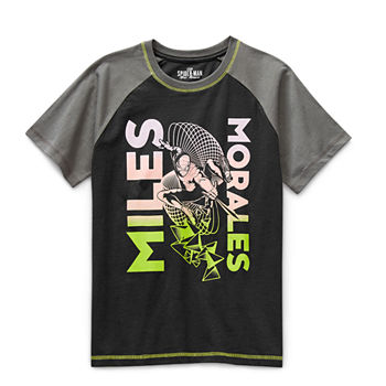 Little & Big Boys Crew Neck Avengers Marvel Miles Short Sleeve Graphic T-Shirt