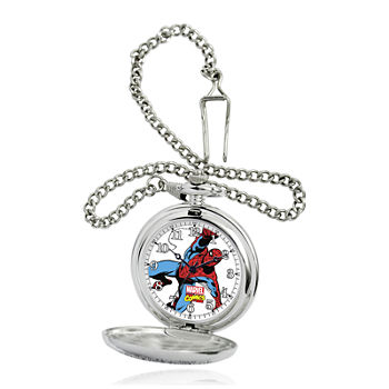 Marvel® Spider-Man® Mens Silver-Tone Pocket Watch