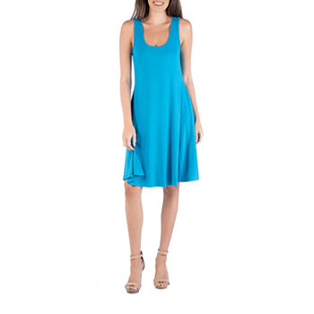 24/7 Comfort Apparel Sleeveless A Line Fit and Flare Dress