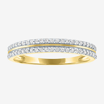 1/4 CT. T.W. Genuine White Diamond 10K Gold Round Wedding Band