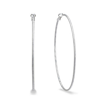 Silver Reflections Silver-Plated Diamond-Cut Hoop Earrings
