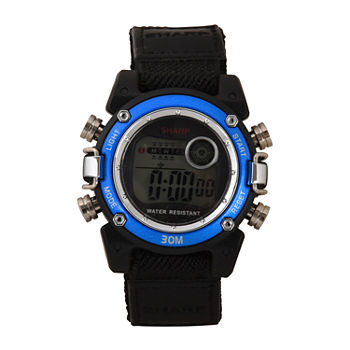 Sharp Unisex Adult Automatic Digital Black Strap Watch Shr3002jc