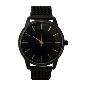 Geneva Mens Black Strap Watch-Mac8037jc