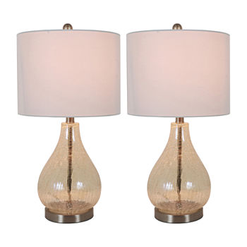 Decor Therapy Crackled Teardrops 2-pc. Lamp Set