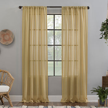 Clean Window Solid Anti-Dust Sheer Rod Pocket Single Curtain Panel