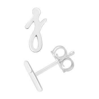 Itsy Bitsy Initial Sterling Silver 5mm Stud Earrings