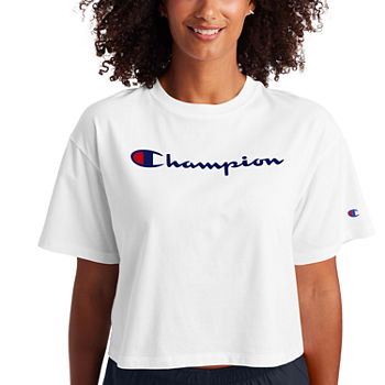 Champion Womens Crew Neck Short Sleeve Crop Top