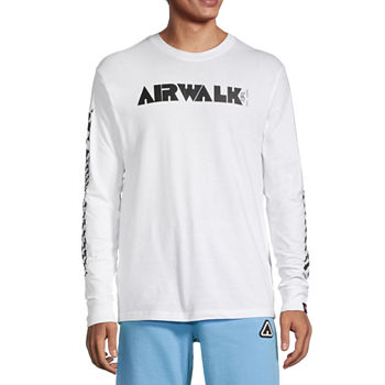 Airwalk Mens Crew Neck Long Sleeve Classic Fit Graphic T-Shirt