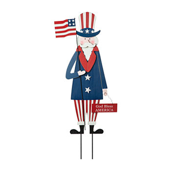 Glitzhome 36"H Patriotic Uncle Sam Holiday Yard Art