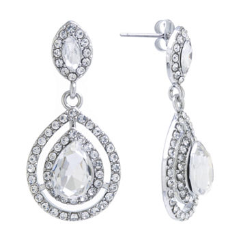 Sparkle Allure Brass Crystal Drop Earrings