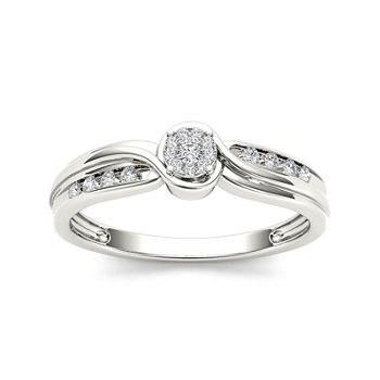1/10 CT. T.W. Diamond 10K White Gold Engagement Ring