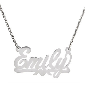 Personalized 20x34mm Polished Heart Name Necklace