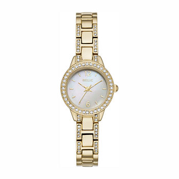 Relic By Fossil Womens Gold Tone Bracelet Watch Zr34506