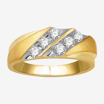 Ever Star Mens 1/2 CT. T.W. Lab Grown White Diamond 10K Gold Fashion Ring