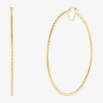 Made in Italy 10K Gold 60mm Round Hoop Earrings
