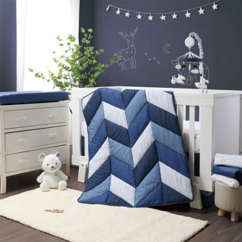 The Peanutshell Moonlight Blue 3-pc. Crib Bedding Set