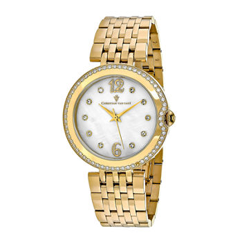 Christian Van Sant Jasmine Womens Mother-of-Pearl and Gold-Tone Bracelet Watch