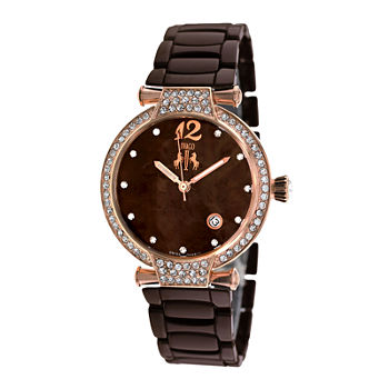 Jivago Womens Bijoux Brown Faux Pearl Bracelet Watch