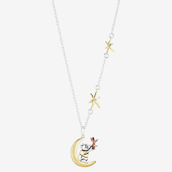 Disney Disney Classics Crystal Pure Silver Over Brass 16 Inch Link Winnie The Pooh Pendant Necklace