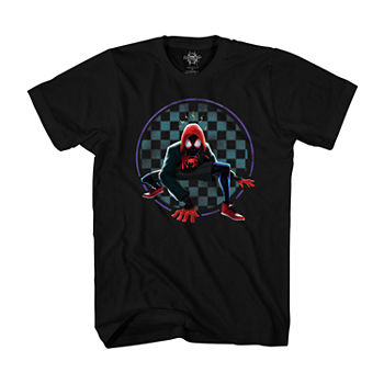 Miles Mens Crew Neck Short Sleeve Regular Fit Marvel Spiderman Graphic T-Shirt