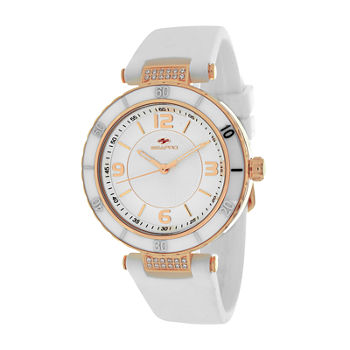 Seapro Seductive Ladies Silver Dial White Ceramic Strap Watch
