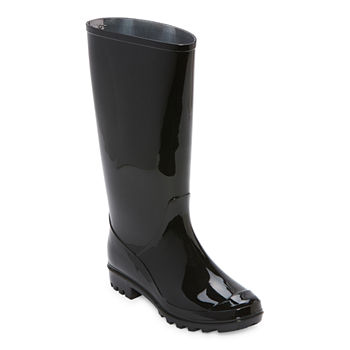 St. John's Bay Womens Winthrop Rain Boots Water Resistant Block Heel