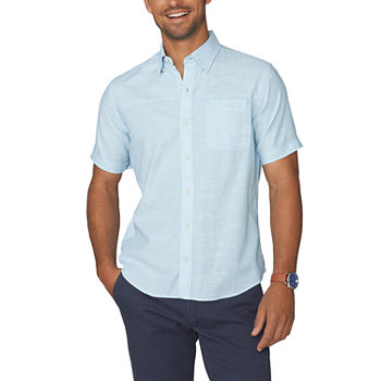 IZOD Mens Cooling Athletic Fit Short Sleeve Button-Down Shirt