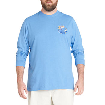 IZOD Saltwater Big and Tall Mens Crew Neck Long Sleeve Classic Fit Graphic T-Shirt