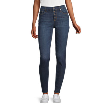 a.n.a Womens High Rise Button Fly Skinny Jean