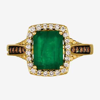 Le Vian Grand Sample Sale™ Ring featuring 1 5/8 cts. Emerald, 1/10 cts. Chocolate Diamonds®, 1/4 cts. Nude Diamonds™ Set in 14K Honey Gold™