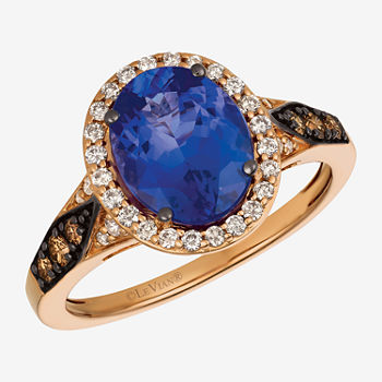 Le Vian Grand Sample Sale™ Ring featuring 2 1/2 cts. Blueberry Tanzanite®, 1/6 cts. Chocolate Diamonds®, 1/4 cts. Nude Diamonds™ Set in 14K Strawberry Gold®