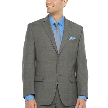 Collection by Michael Strahan  Mens Plaid Stretch Classic Fit Suit Jacket-Big and Tall