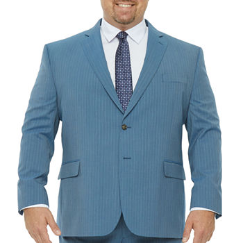 Stafford Coolmax Mens Striped Stretch Classic Fit Suit Jacket-Big and Tall