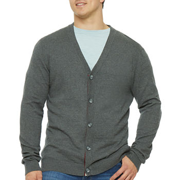 Mutual Weave Big and Tall Mens V Neck Long Sleeve Cardigan