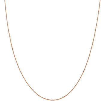 14K Rose Gold 16 Inch Solid Cable Chain Necklace