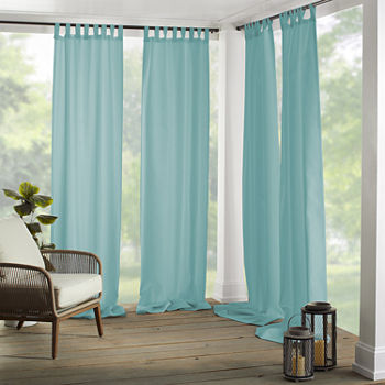 Elrene Home Fashions Matine Upf 50+ Light-Filtering Tab Top Single Outdoor Curtain Panel