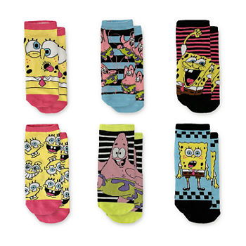 6 Pair Spongebob Low Cut Socks Womens