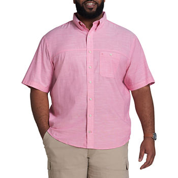 IZOD Saltwater Big and Tall Mens Cooling Classic Fit Short Sleeve Button-Down Shirt