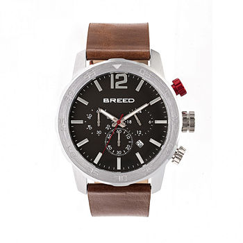 Breed Unisex Adult Brown Leather Strap Watch Brd7203