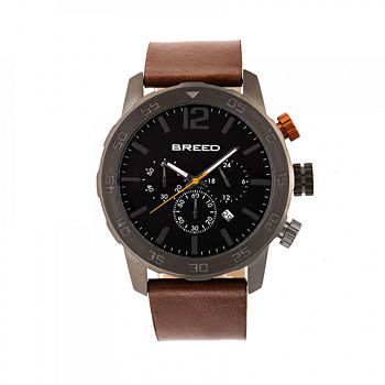 Breed Unisex Adult Brown Leather Strap Watch Brd7205