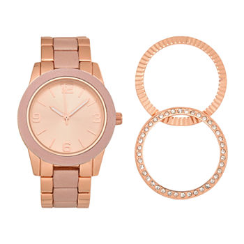 Geneva Womens Rose Goldtone Bracelet Watch Wac7255jc