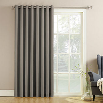 Sun Zero Emory Energy Saving Light-Filtering Grommet Top Single Patio Door Curtain