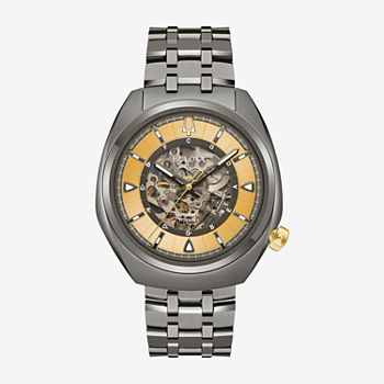 Bulova Grammy Mens Automatic Black Stainless Steel Bracelet Watch 98a294
