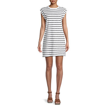 a.n.a Short Sleeve Striped T-Shirt Dress