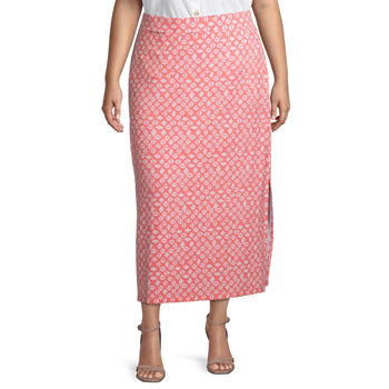 Liz Claiborne Womens Long A-Line Skirt-Plus